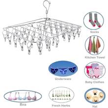 Clothes Drying Rack 52 Clips Stainless Steel Laundry Drying Rack Folding Sock Hanger Underwear Hanger Clothes Hangers 2024 - buy cheap