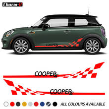 2pcs Car Styling Car Door Side Skirt Checker Flag Stripes Decal Stickers for MINI Cooper S R55 R56 R58 R59 R60 F54 F55 F56 F57 2024 - buy cheap