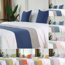Simples moderno cama bandeira corredor de cama luxo homestay algodão linho cauda toalha casamento quarto hotel cama cauda fronha 2024 - compre barato