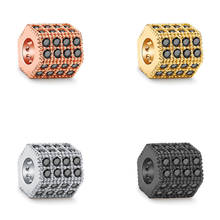 DIY Jewelry Accessories Bracelet Cubic Zircon Hexagon cylinder Micro Pave CZ Copper Cylinder Hexagon DIY Charms bracelets 2024 - buy cheap