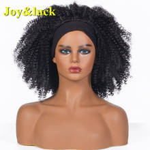 Joy & luck-peluca corta Afro rizada para mujer, postizo de pelo sintético, color negro 2024 - compra barato