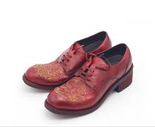 Zapatos de cuero lavados hechos a mano para hombre, calzado formal de negocios, con cordones, 100% cuero genuino, color vino tinto 2024 - compra barato