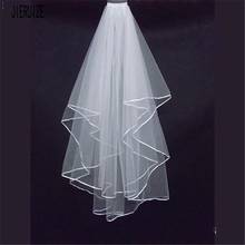 JIERUIZE Simple Short Tulle Bridal Veils Two Layer With Comb Bride Wedding Veil  for Marriage Wedding Accessories 2024 - buy cheap