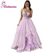 вечерние платья Prom Dresses Long 2020 Tulle Sequins Formal Gowns V-Neck Robe De Soiree Long Spaghetti Straps suknie wieczorowe 2024 - buy cheap