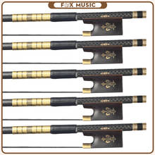 5PCS 4/4 Violin Bow Grid Carbon Fiber Violin Bow Golden Fleur-De-Lys Inlay Ebony Frog Black Horsehair 2024 - buy cheap