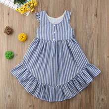 2020 new Toddler Kid Baby Girl Summer Sleeveless Princess dresses striped Party Pageant Ruffle Tutu Dress 2024 - buy cheap