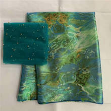 5+2 Yards High Quality Silk Fabric For Lady Dress Embroidered Silk Fabric African Metallic Silk Fabric! XLF9185 2024 - buy cheap