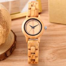 Reloj de madera minimalista para mujer, banda de madera de bambú Simple, exquisitos relojes de cuarzo ultraligeros, relojes femeninos 2024 - compra barato