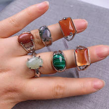 20Pcs/pack Wholesale Mix-style Natural Stone Ring Semi-precious Ring Charms For Elegant Women Love Romantic Gift 2024 - buy cheap