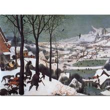 Pinturas de paisagens, pintura do idoso, caçadores em neve à mão, pintura de tela de alta qualidade 2024 - compre barato