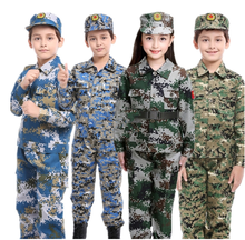 Uniforme militar de exploración para niños, ropa de camuflaje del ejército, Cosplay, pantalones, sombrero y cinturón, conjunto para Festival 2024 - compra barato