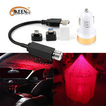 OKEEN 2pcs LEVOU Tejadilho Do Carro Luz Do Projetor Estrela Luzes Da Noite Vermelho Interior Atmosfera Ambiente Galaxy Decoração Da Lâmpada de Luz com USB 2024 - compre barato