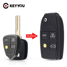 KEYYOU-funda de llave de coche para Volvo, carcasa de 4/5 botones de repuesto para mando a distancia, plegable, 10x, C30, C70, V50, V70, S60, S80, XC70, XC90 2024 - compra barato