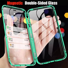 360 Magnetic Metal Adsorption Case For iPhone 12 11 Pro X XS Max XR Double-Sided Glass For iPhone 12 Mini 6 6S 7 8 Plus SE Cover 2024 - buy cheap