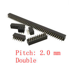 10Pcs 2.0mm Pitch Double Row Female Straight Pin 2* 2P-40Pin Pin Header PCB Board Socket Strip Connector 2024 - buy cheap