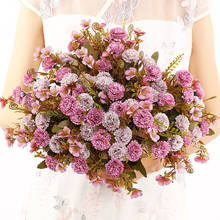 Flores artificiales lilas, nuevas flores antiguas para boda, pequeñas y especiales de seda para decoración de fiesta en casa y habitación 2024 - compra barato