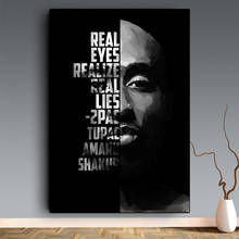 Modern Black And White Tupac Shakur Famous Hip Hop Rap Music Singer Stars Wall Art Poster Canvas Painting Oil Picture Home Decor 2024 - buy cheap