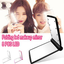 Table Mirror 8 LED Bathroom Cosmetic Lamp Mirror Lamp Folding Mirrors Home Decor Interior Design Magnifying Portable Gifts 2024 - buy cheap