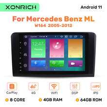 Sistema multimídia automotivo, reprodutor com 4gb de ram, 64gb de rom, 2 din, rádio, gps, android 11, navegação dsp, para mercedes benz ml, w164, ml300, gl, x164, gl320, 350, 420, 450, 500 2024 - compre barato