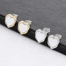 Sweet Love Heart Shell Stud Earrings for Women Ladies Gold Silver Color Earring Simple Minimalist Ear Studs Jewelry Accessories 2024 - buy cheap