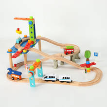 95pcs Nut disassembly combination building block rail wooden train and electric car track set children educational rail car toy 2024 - buy cheap