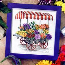 Kit de punto de cruz con estampado de flores y dibujos animados, lienzo bordado, costura artesanal, 14ct 11ct, FishXX 2024 - compra barato