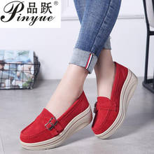 Women Platform Shoes Suede Leather Slip-on Flats Loafers Spring Autumn Creepers Shallow Round Toe Ladies Casual Shoes 2024 - buy cheap