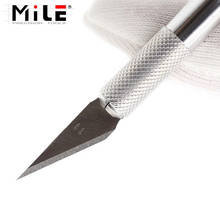 MILE Metal Scalpel Knife Non-slip Cutter Engraving Craft Knives + 6pcs Blades Mobile Phone Laptop PCB DIY Repair Hand Tools 2024 - buy cheap