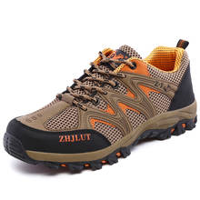 Breathable Mesh Hiking Shoes Men Outdoor Trekking Sneakers Couples Autumn Summer Mountain Sneakers Men Women Camo Climbing Shoes 2024 - buy cheap