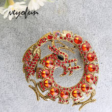 Veyofun vintage dragão broche strass pino para acessórios femininos jóias novo 2024 - compre barato