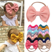 10Pcs/Lot 2022 Trendy 6" Big Solid Waffle Bow Headband DIY Elastic Nylon Hairband Fashion Spring Photo Pro Hair Accessories 2024 - buy cheap