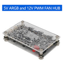 Version 2 in 1 6-ways 5V ARGB and 12V PWM DC Fan Hub with Acrylic Case and Magnetic Standoff for ASUS/MSI 5V 3Pin LED Controller 2024 - buy cheap