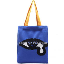 Женская сумка, модные сумки с ручками, женская вязаная сумка-шоппер, складные лаконичные Стильные Плетеные сумки на плечо, повседневные шерстяные тоуты 2024 - купить недорого