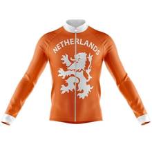 Netherlands New team cycling jersey long sleeve Winter Thermal Fleece&no Fleece cycling clothing max storm 2024 - buy cheap