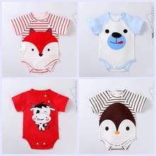 Pelele de algodón de manga corta con estampado de dibujos animados para bebés, mono infantil, ropa de verano para recién nacidos 2024 - compra barato