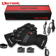 KUTOOK-Guantes Térmicos de invierno para hombre y mujer, Guantes Térmicos resistentes al agua, recargables vía USB, para ciclismo, esquí y bicicleta de montaña 2024 - compra barato