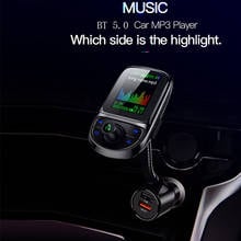 Transmissor mp3 para carro 1.8, reprodutor de música com tela colorida auxiliar de monitor para automóveis, compatível com bluetooth 5.0, carregador rápido 2024 - compre barato