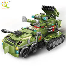 Huiqibao-tanque panzer para montar, 862 peças, série militar, segunda guerra mundial, blocos de construção, arma do veículo, figuras do exército, brinquedos de tijolos, criança 2024 - compre barato