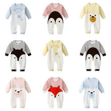 Macacão de algodão para bebês recém-nascidos, roupas para crianças de 1-18 meses com desenhos de animais 2024 - compre barato