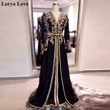 Black Muslim Evening Dresses Women Formal Party Night Long Sleeves Prom Gown 2020 Vintage Saudi Arabia Dubai Wedding Party Dress 2024 - buy cheap