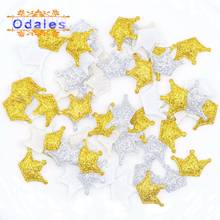 200Pcs/lots Shiny Crown Patches Scrapbooking Gold & Silver Crown Appliques for Decorative Hairband BB Clips Fish Cat Accessories 2024 - buy cheap