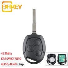 BHKEY-mando a distancia para coche, llave con Chip 4D63 o 4D60 de 433Mhz, para Ford Focus, Fiesta, Fusion, c-max, Mondeo, Galaxy, c-max, s-max, 3pero 2024 - compra barato