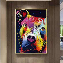 Pintura en lienzo de Pitbull Warrior para sala de estar, pósteres impresos, arte de pared, imagen para decoración del hogar, Cuadros 2024 - compra barato