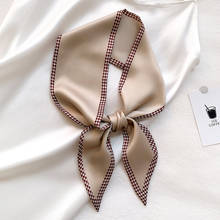 New Style Houndstooth Print Thin Narrow Long  Decorative Scarf Women Bag Ribbon Wrist Imitation Silk Fashion Scarves Female 2024 - buy cheap
