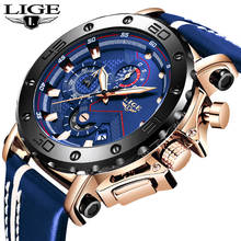 2019 LIGE Mens Watches Top Brand Luxury Military Sport Watch Men Black Leather Analog Quartz Watch Waterproof Relogio masculino 2024 - buy cheap