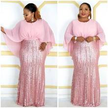 African Dresses For Women Elastic Sequins African Dress Daily Sexy Bat Sleeve Robe Party Evening Long Maxi Dress Africa Clothing 2024 - buy cheap