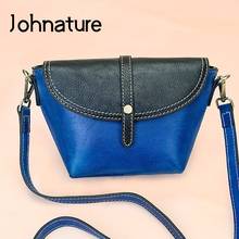 Johnature 2022 New Genuine Leather Small Women Bag Retro First Layer Cowhide Shoulder & Crossbody Bags Leisure Ladies Bags 2024 - buy cheap