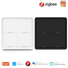 Wall Light Switch Tuya Smart ZigBee Wireless Switch Sticker 4-way Panel Scene Button Controller Work With Smart Life APP 2024 - buy cheap