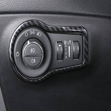 Cubierta de botón de interruptor de faro delantero, marco de ajuste de luz antiniebla, Control de estilo, ABS, fibra de carbono, para Jeep Compass 2017, 2018, 2019, 2020 2024 - compra barato