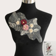 Aplique bordado de flores en 3D, accesorios de ropa YL1865 2024 - compra barato